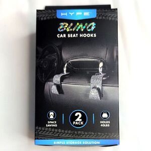 Hype Bling Car Seat Hooks 2 Pack, NEW